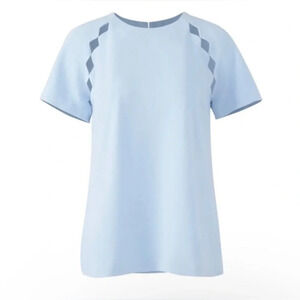 REBECCA VALLANCE Barra Cut out Detail Shirt Top Size 2 US Blue Mint cond